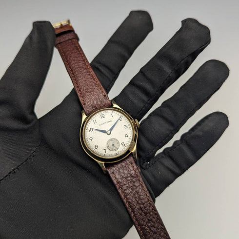 1954年 英国ヴィンテージ ガラード K9金無垢ケース 紳士用腕時計 動作良好